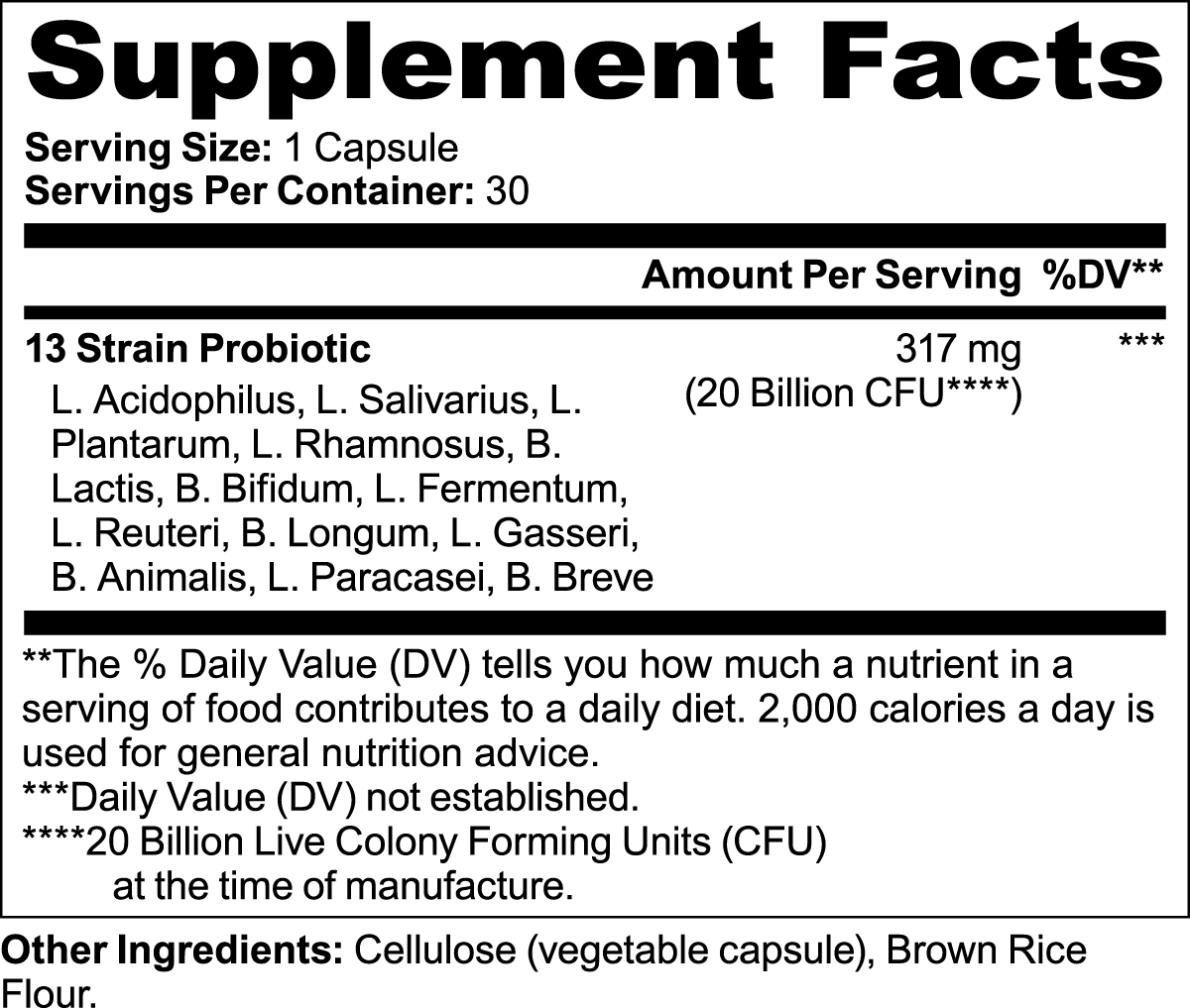 Probiotic 20 Billion CFU